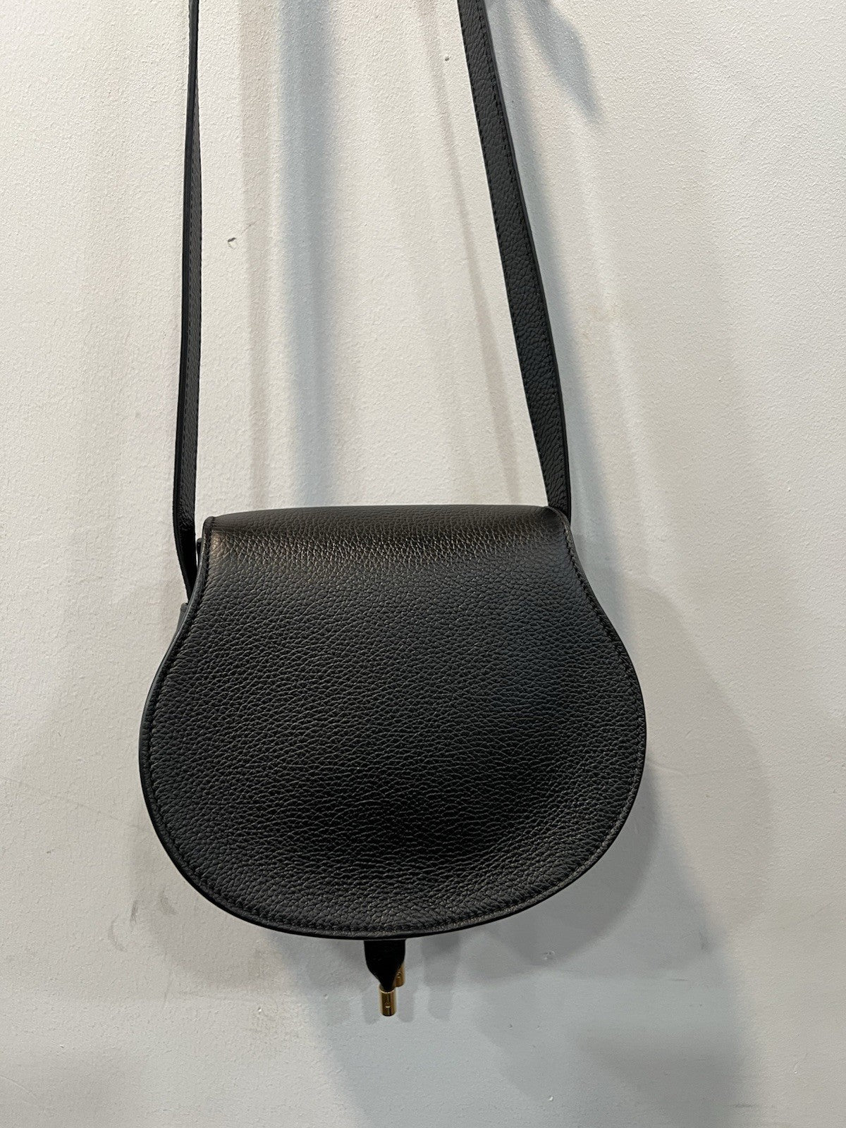 Chloe Black Leather Marcie Crossbody Bag W/Duster & Authenticity
