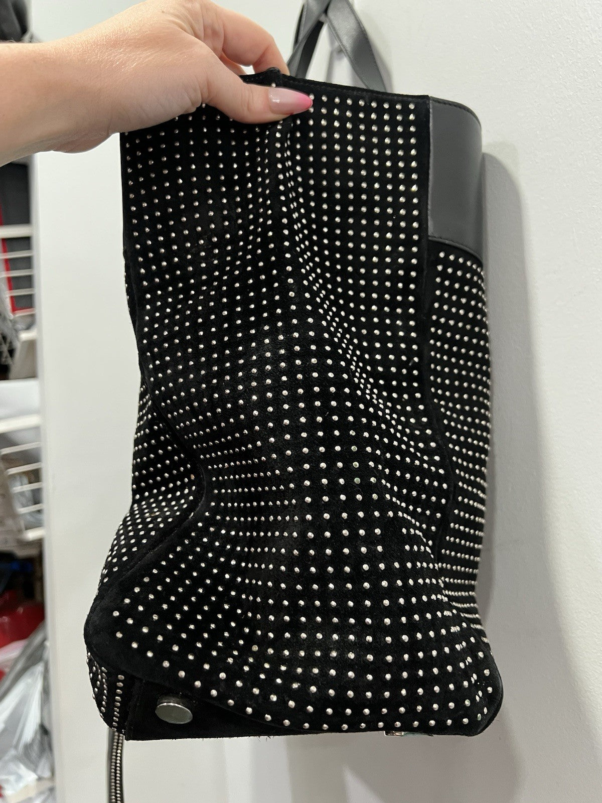 YSL Saint Laurent East West Reversible Black Tote Bag With Pouch