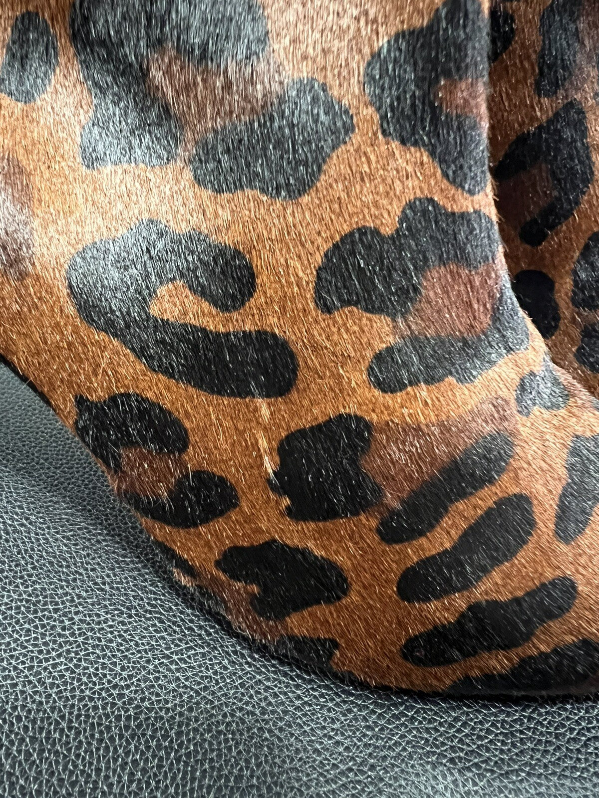 Christian Louboutin So Kate Leopard Pony Hair 55 Ankle Boot Kitten Heels 37/US7