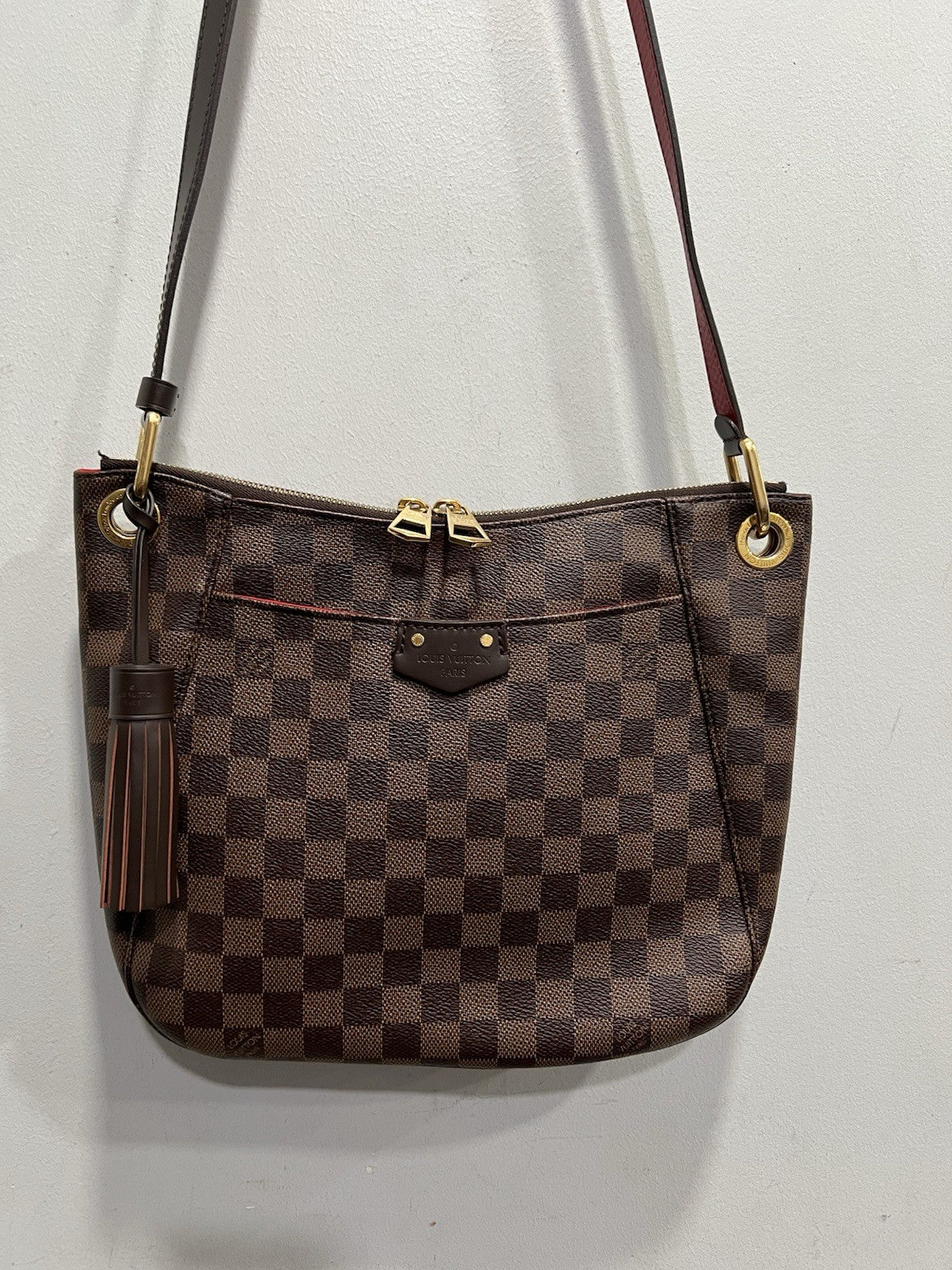 Louis Vuitton Damier Ebene South Bank Besace Crossbody Bag W/ Authenticity