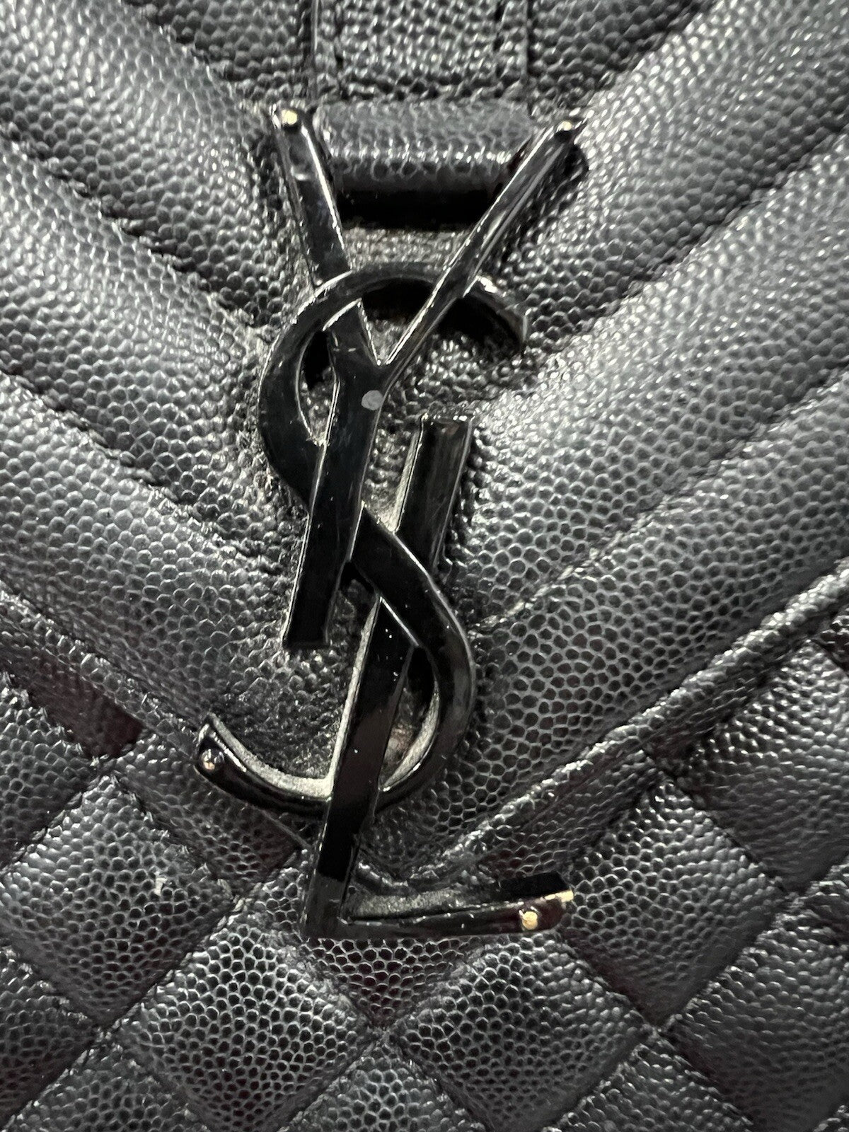 YSL Saint Laurent Black Large Triquilt Bag Retail $3300