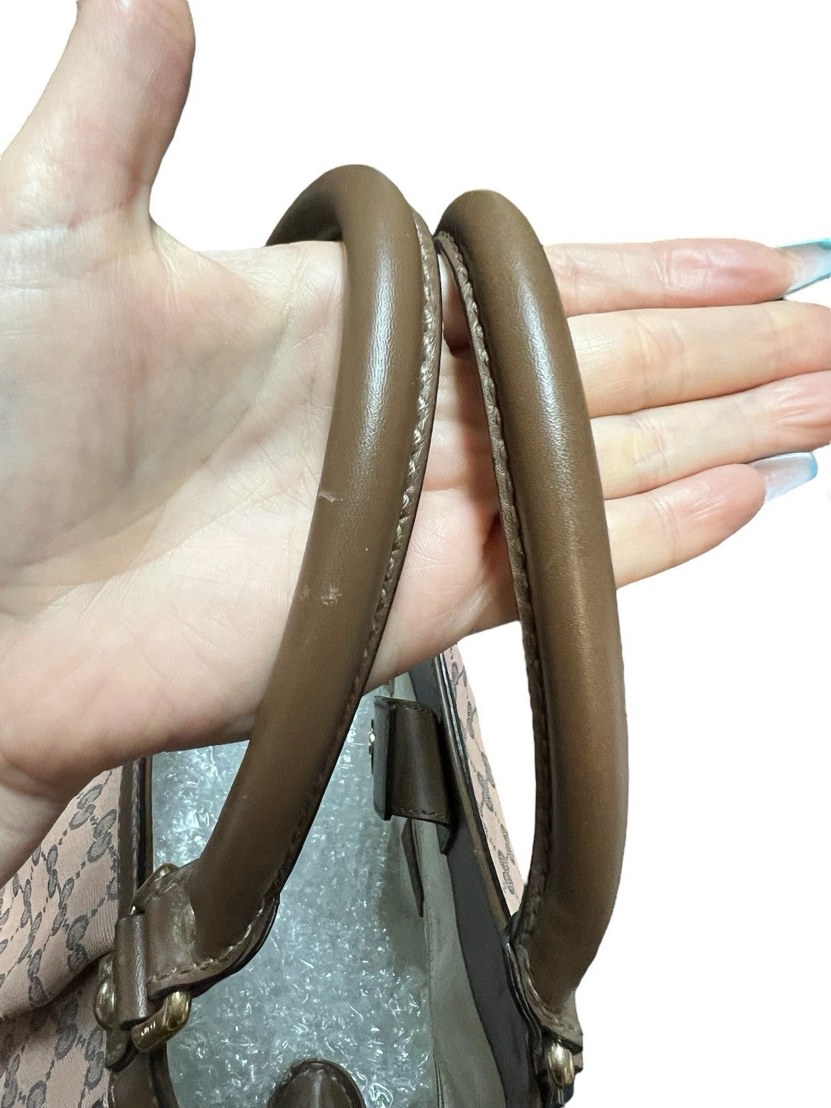 Gucci Pink/Grey Brown Canvas Limited Edition Sukey Tote RARE