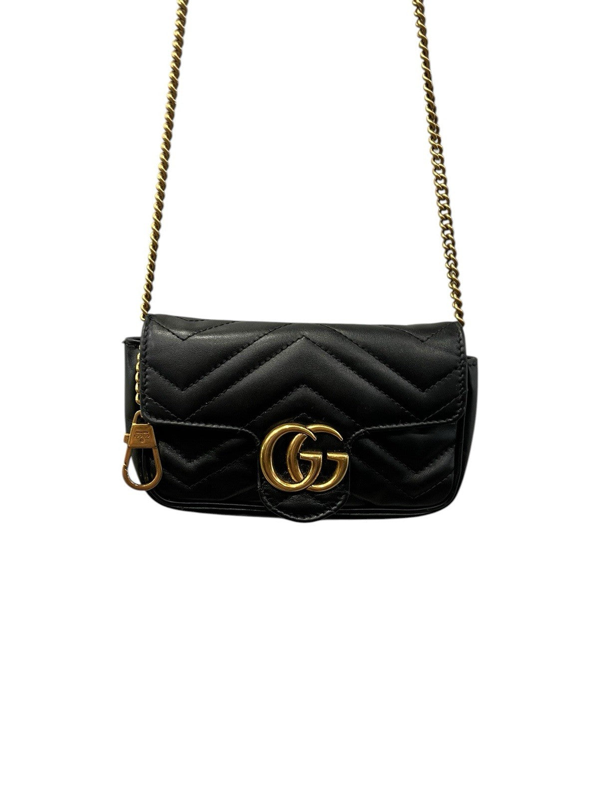 Gucci Marmont Mini Black/Gold Crossbody With Authenticity Retail $1550