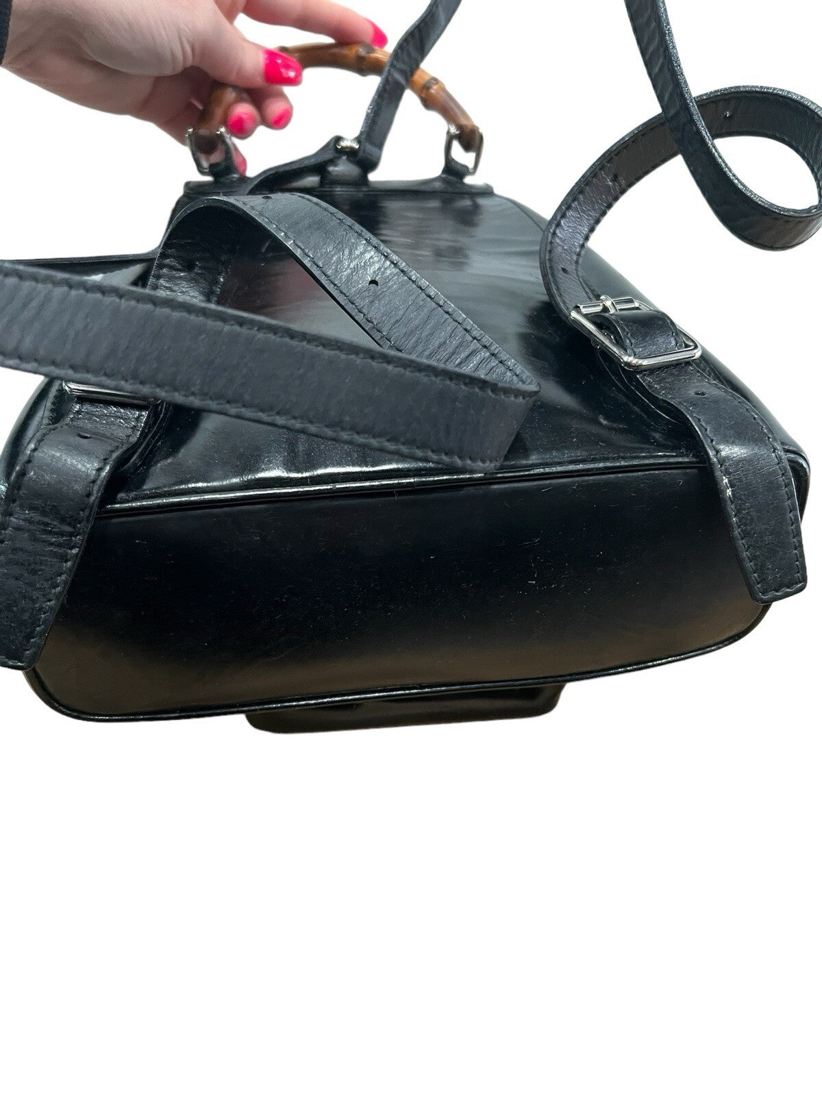 Gucci Vintage Leather Mini Bamboo Backpack