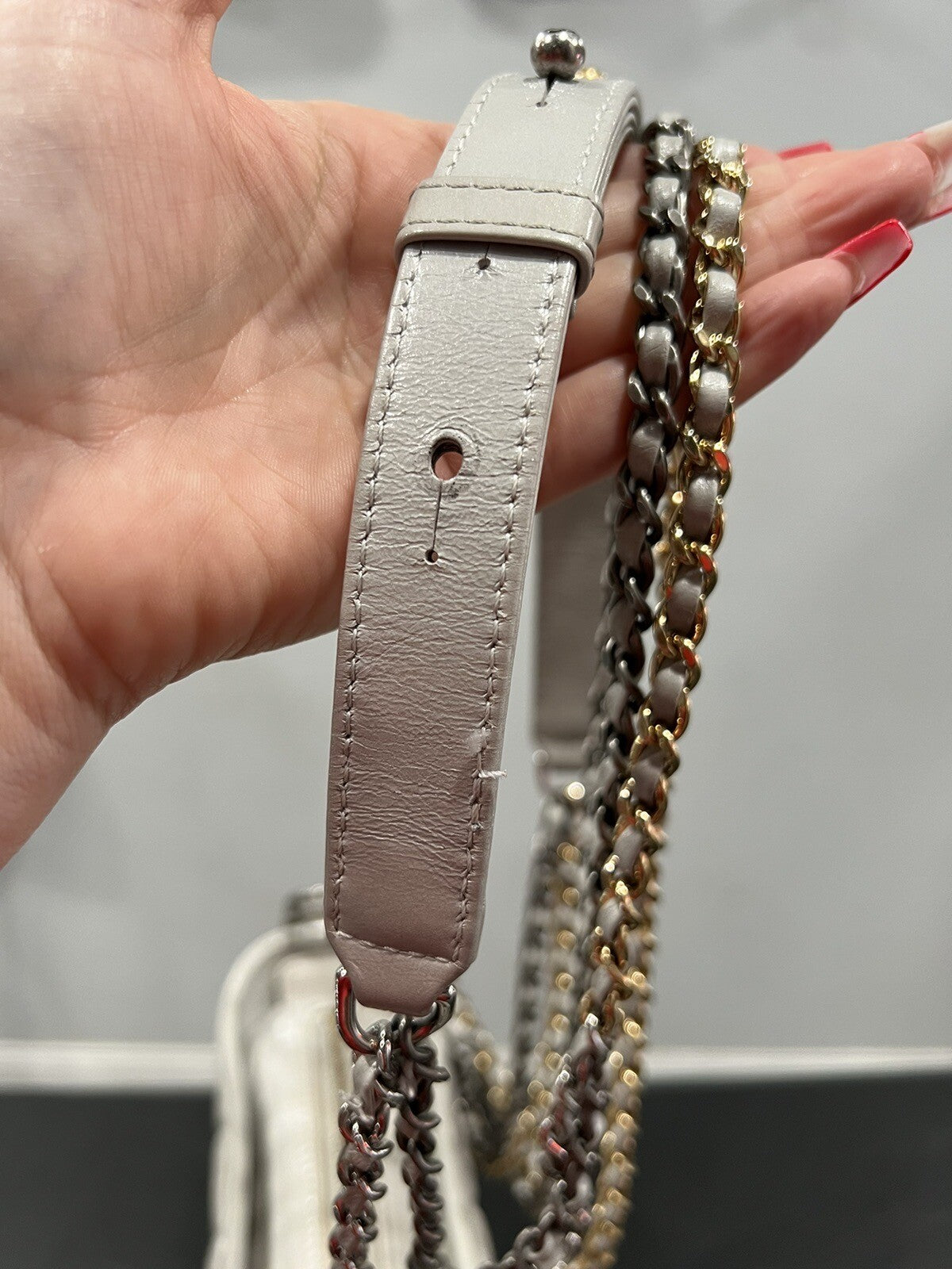 Chanel Gabrielle Small Taupe Multi Chain Bag W/Certificate Of Authenticity