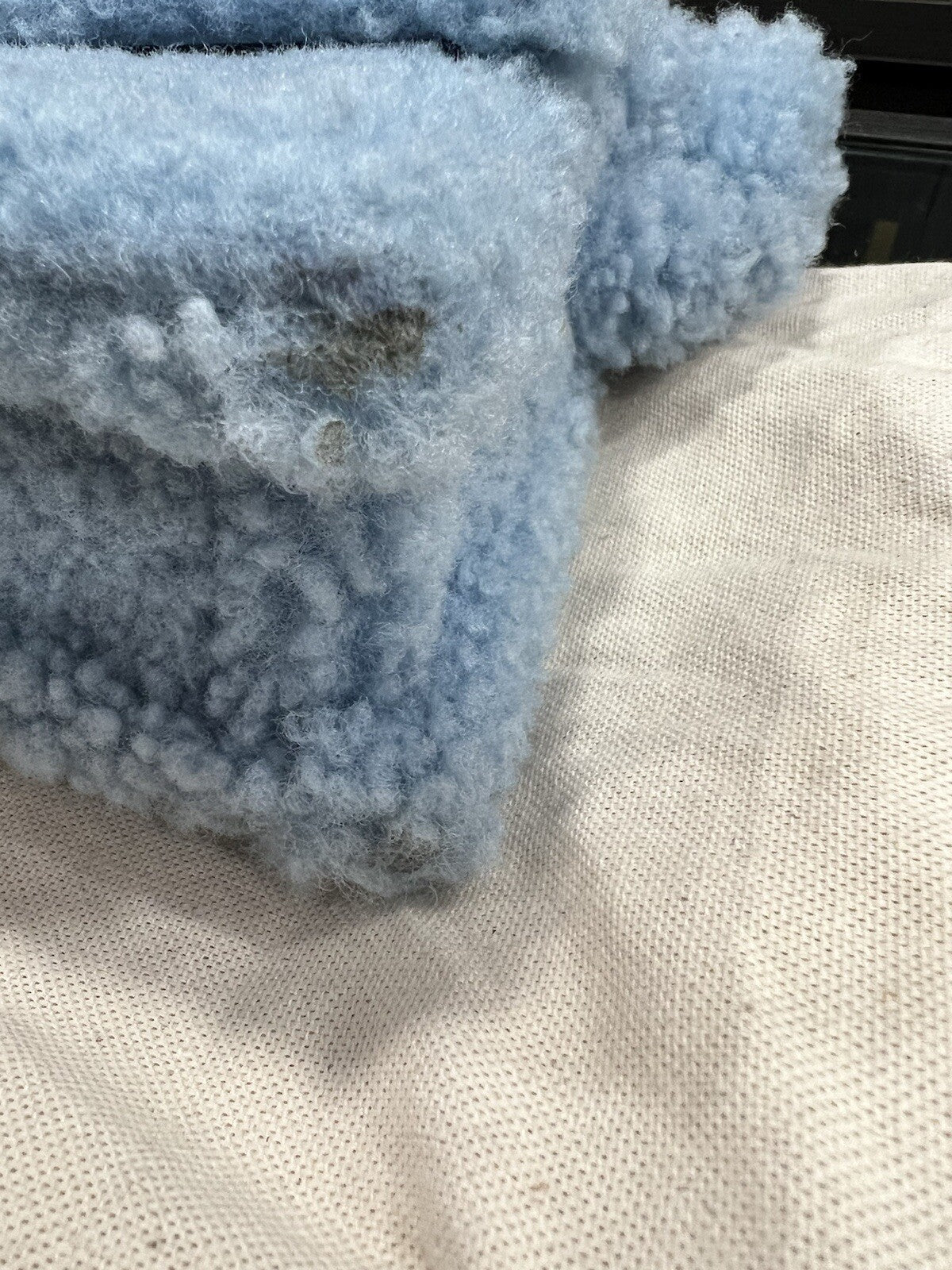 Jacquemus Le Bambidou Blue Shearling Shoulder Bag With Duster