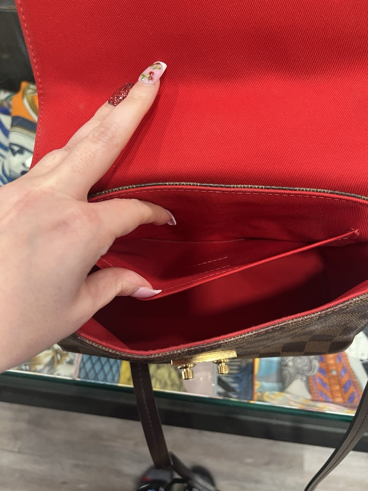 Louis Vuitton Damier Ebene Croisette Crossbody W/Authenticity