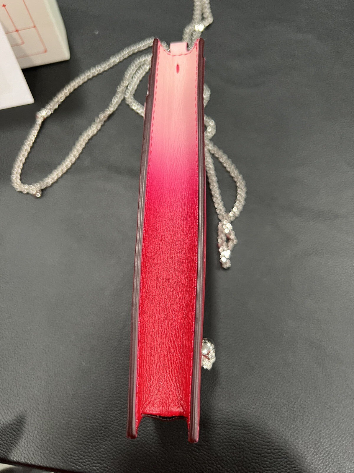 Alexander McQueen Ombre Pink/Red Leather Phone/Card Case New In Box