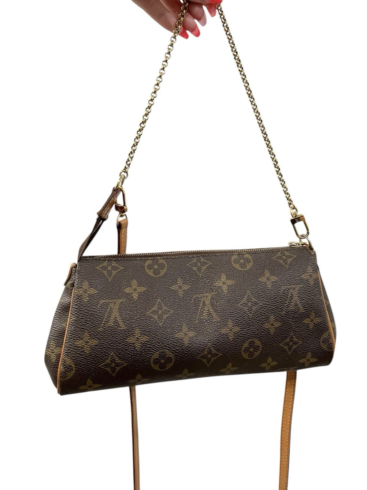 Louis Vuitton Eva Crossbody Brown Canvas Coated Monogram With Authenticity