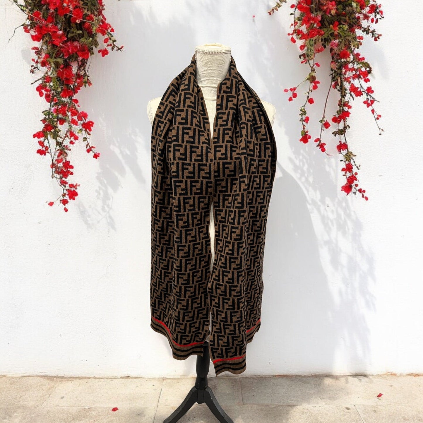 Fendi FF Motif Multi Wool Cashmere Scarf