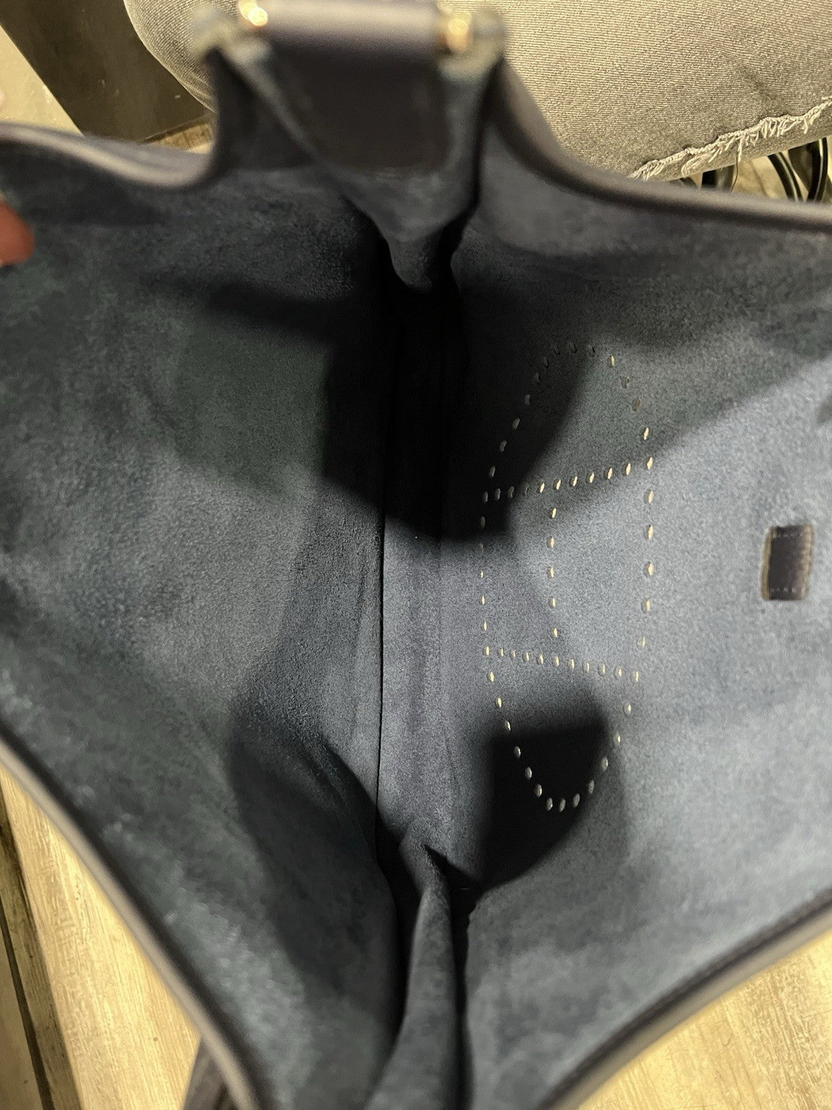 Hermes Evelyn III 40 TGM Togo Leather Dark  Blue With Authenticity Retail $4800