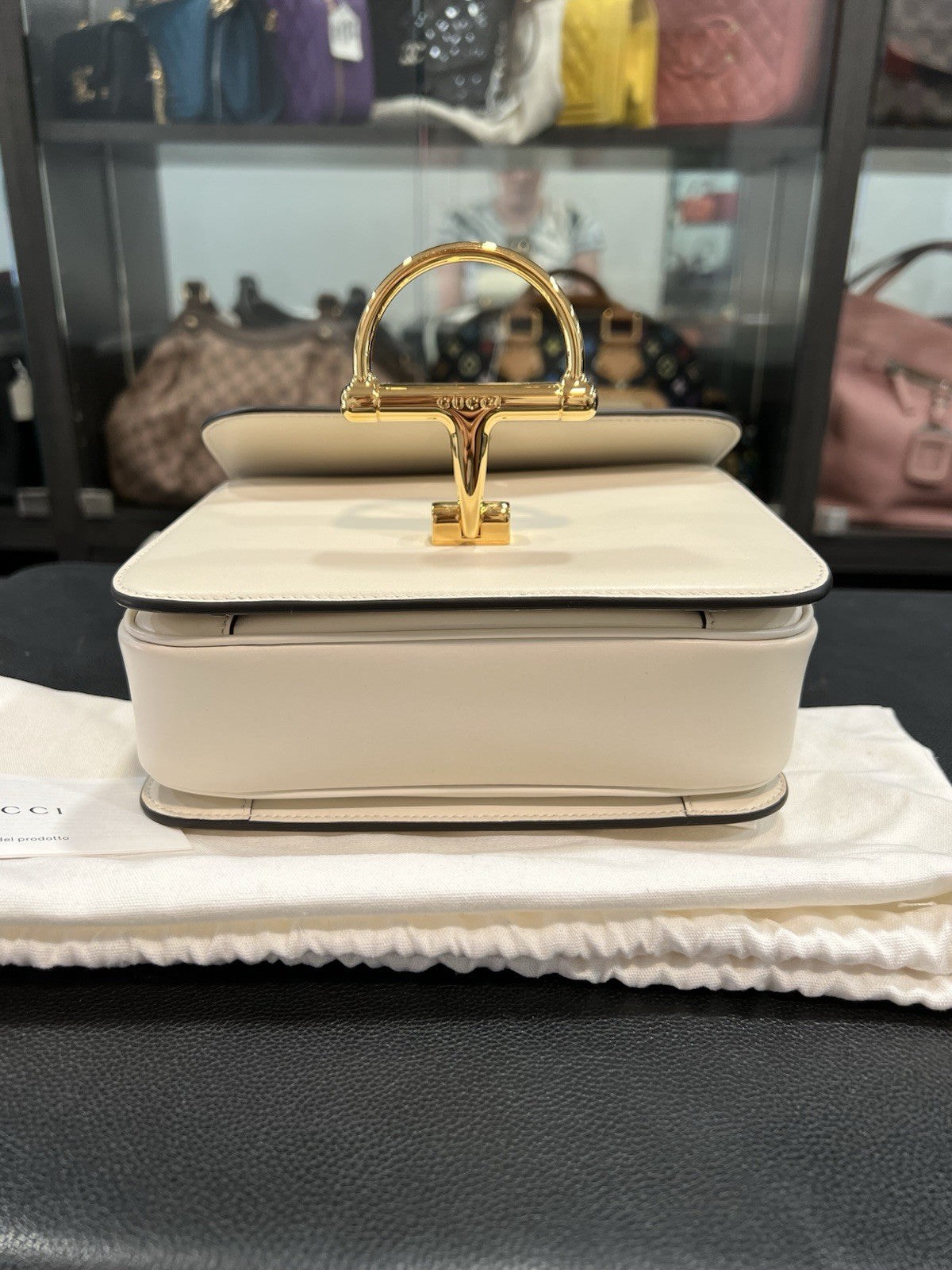 Gucci Siena Ivory Horsebit Top Handle Bag NWOB Retail $3000