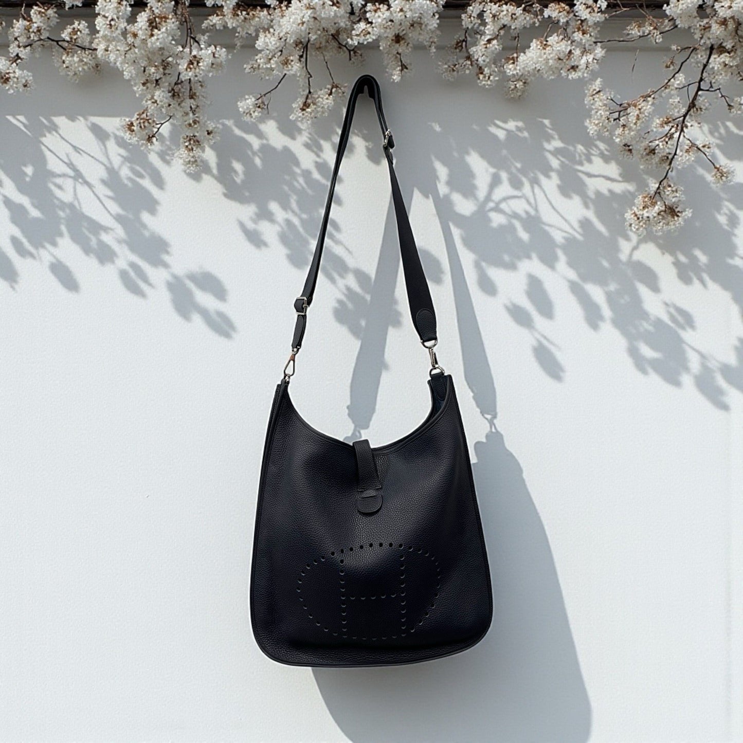 Hermes Evelyn III 40 TGM Togo Leather Dark  Blue With Authenticity Retail $4800