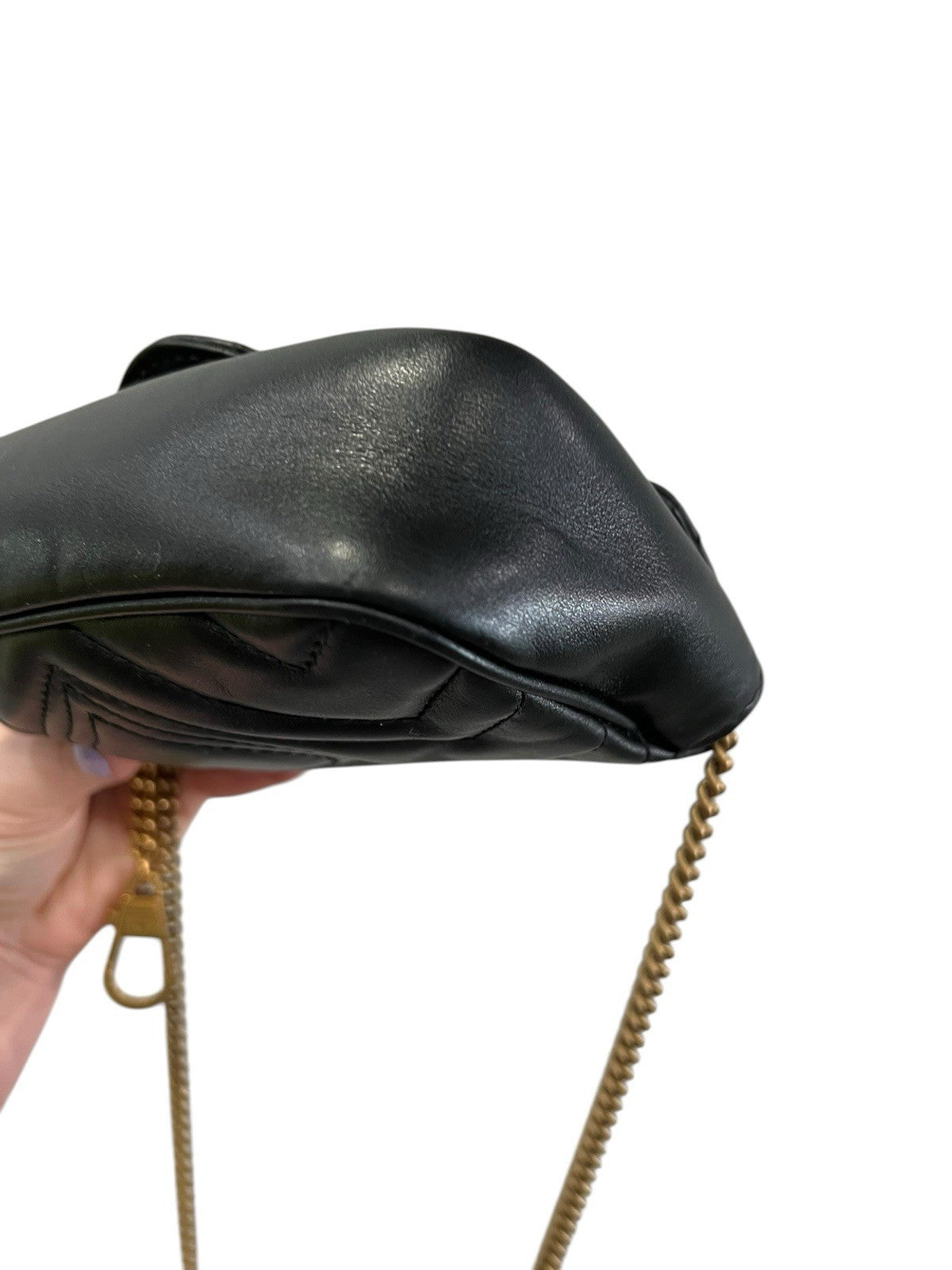 Gucci Marmont Mini Black/Gold Crossbody With Authenticity Retail $1550