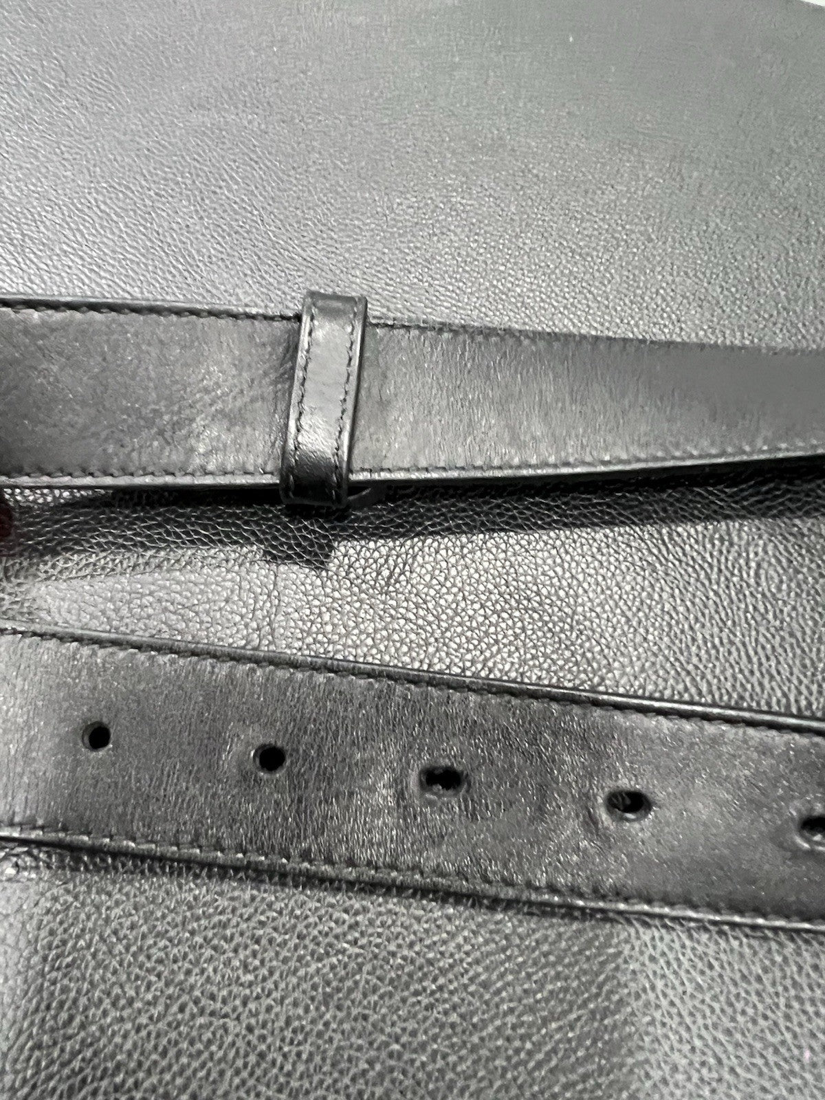 Gucci Marmont Antiqued Buckle Black Leather Belt Sizwe 95/38"