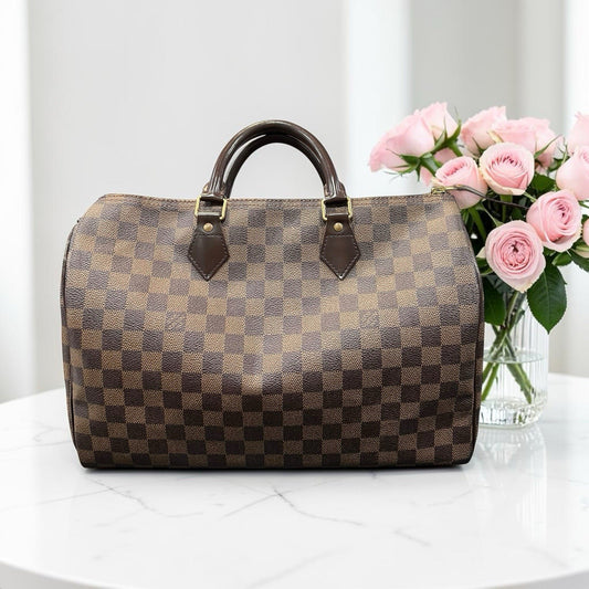 Louis Vuitton Damier Ebene 35 Speedy Retail $1730 With Authenticity