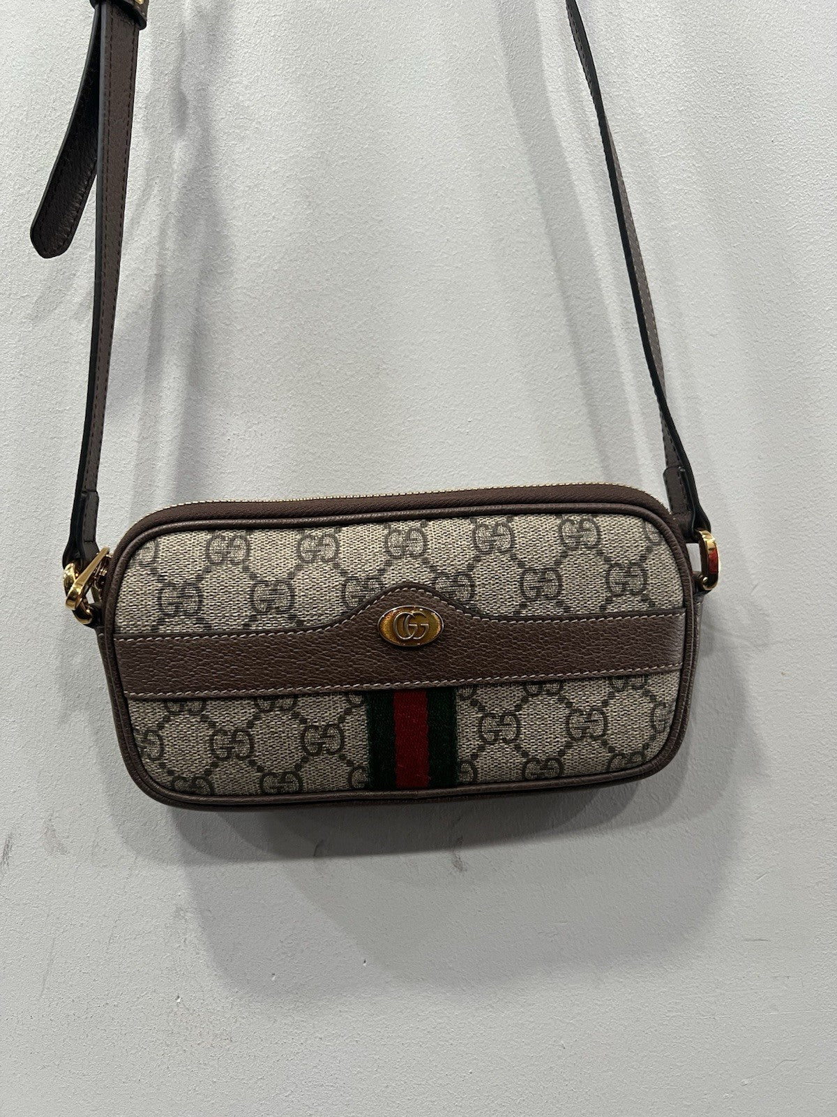 Gucci Ophidia GG Supreme Mini Crossbody With Authenticity Retail $1150