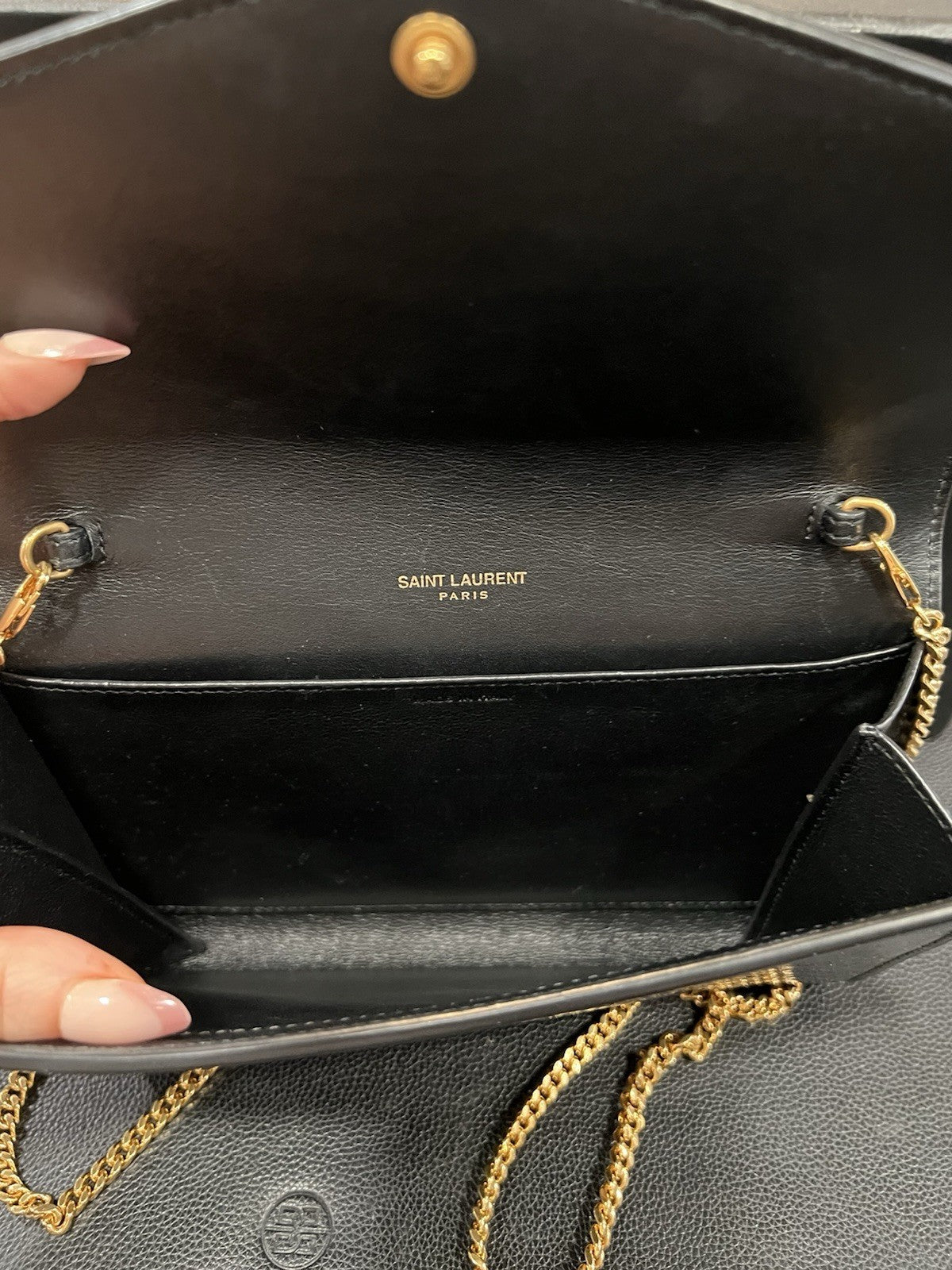 YSL Saint Laurent Snake Patent Uptown Box Duster & Card Holder Retail $1590