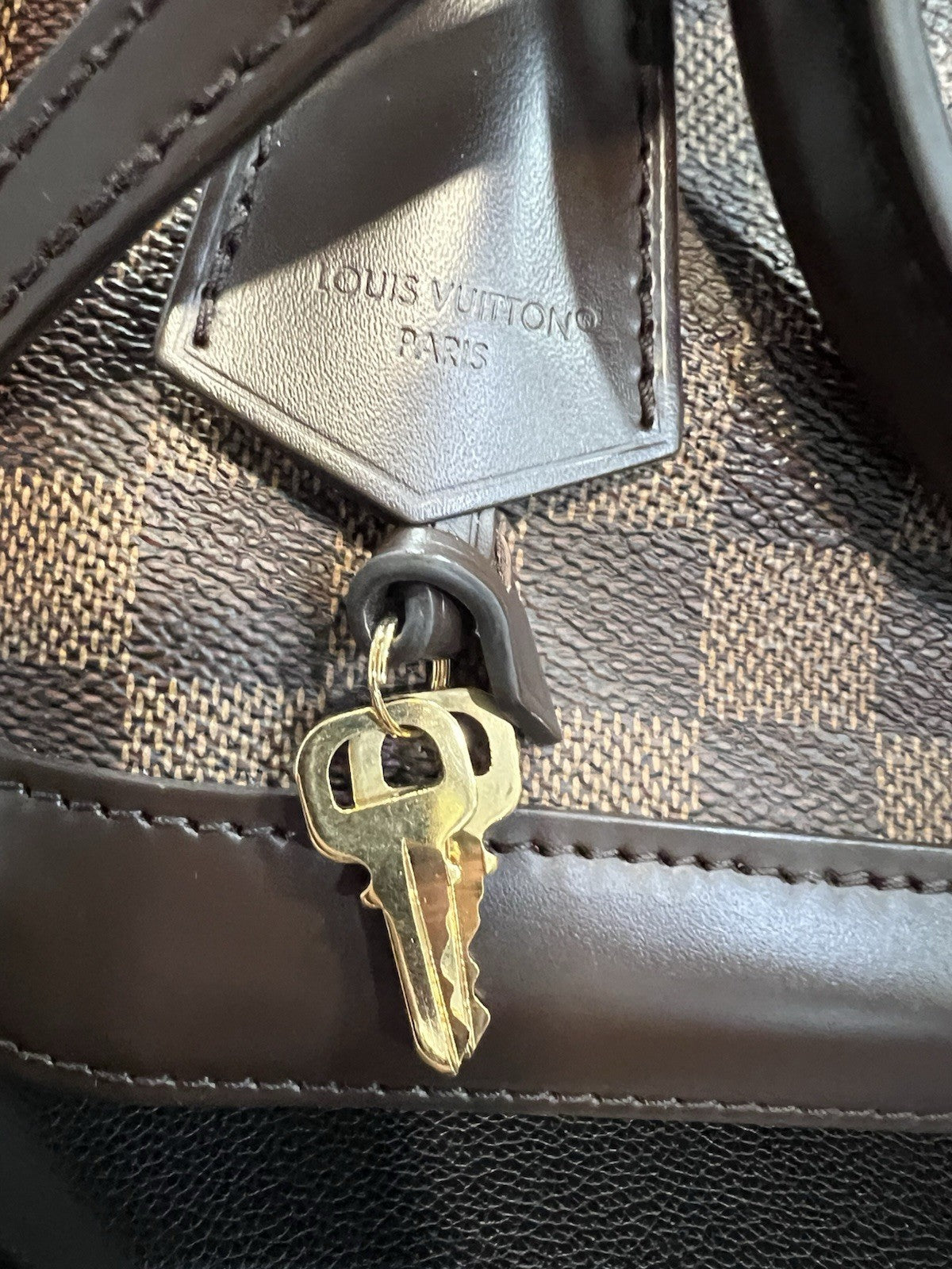 Louis Vuitton Damier Ebene Alma BB Box Lock Key Bag & Authenticity Retail $2k