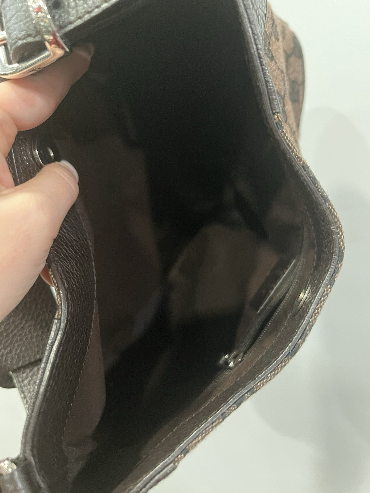 Gucci Charlotte Brown Leather/Denim Cloth Shoulder Bag RARE