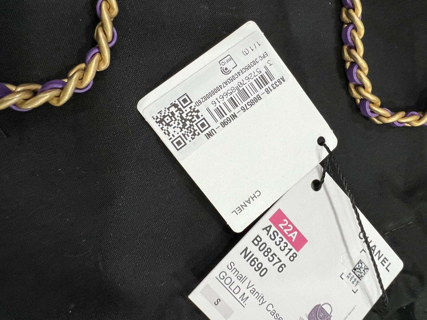 Chanel Vanity Case Purple/Antique Gold  Includes Tags Duster AUTHENTIC