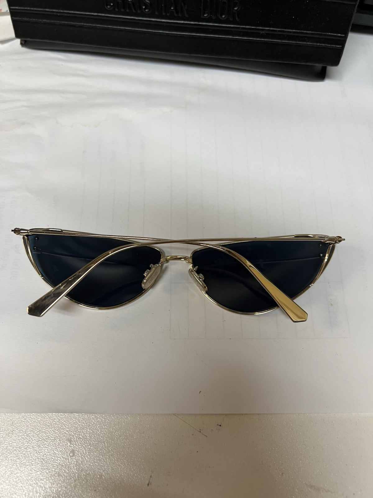 Christian Dior Miss Dior Sunglasses Gold/Blue Model B1U 8080 63mm Retail $480