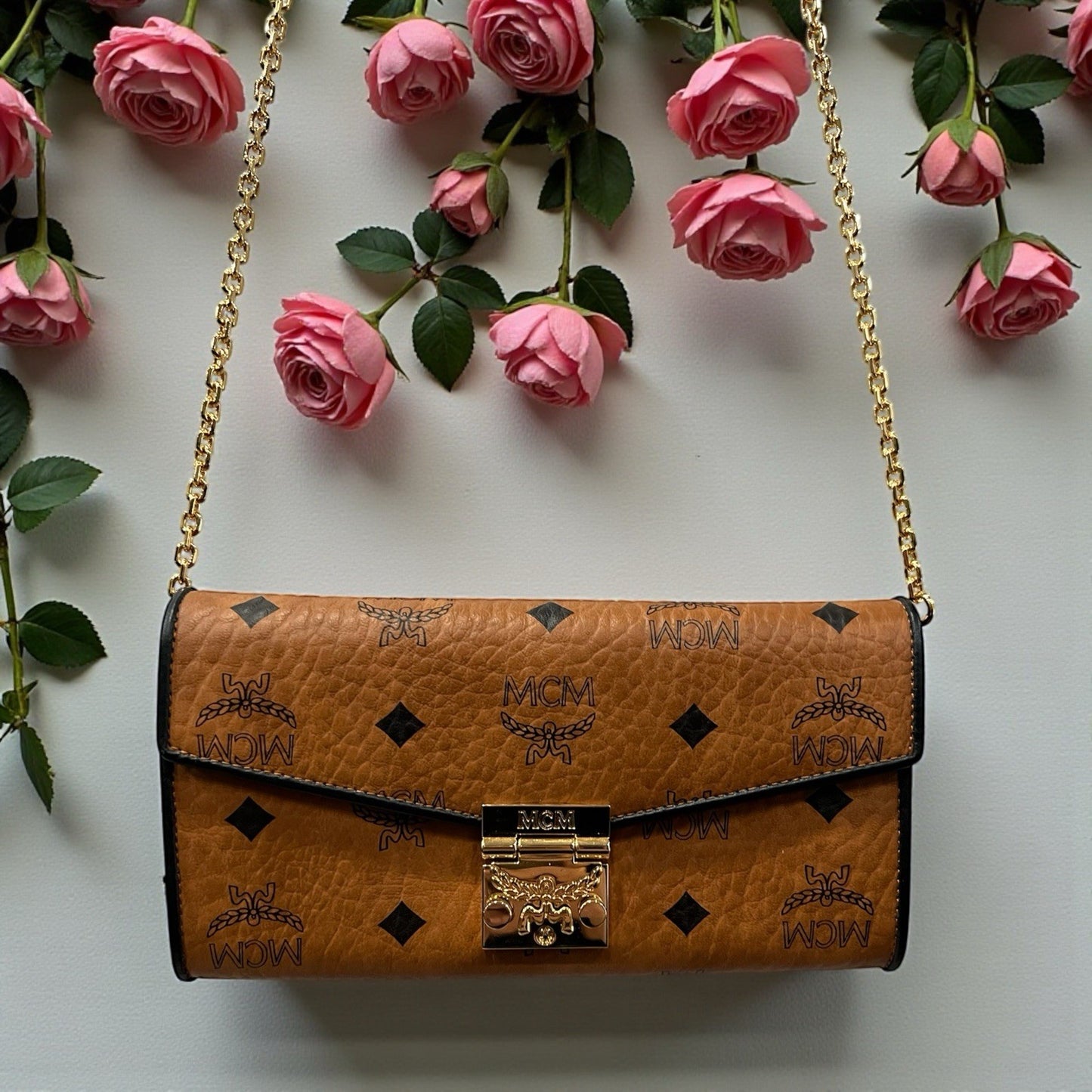 MCM Tracy Wallet Crossbody In Visetos Retail $580