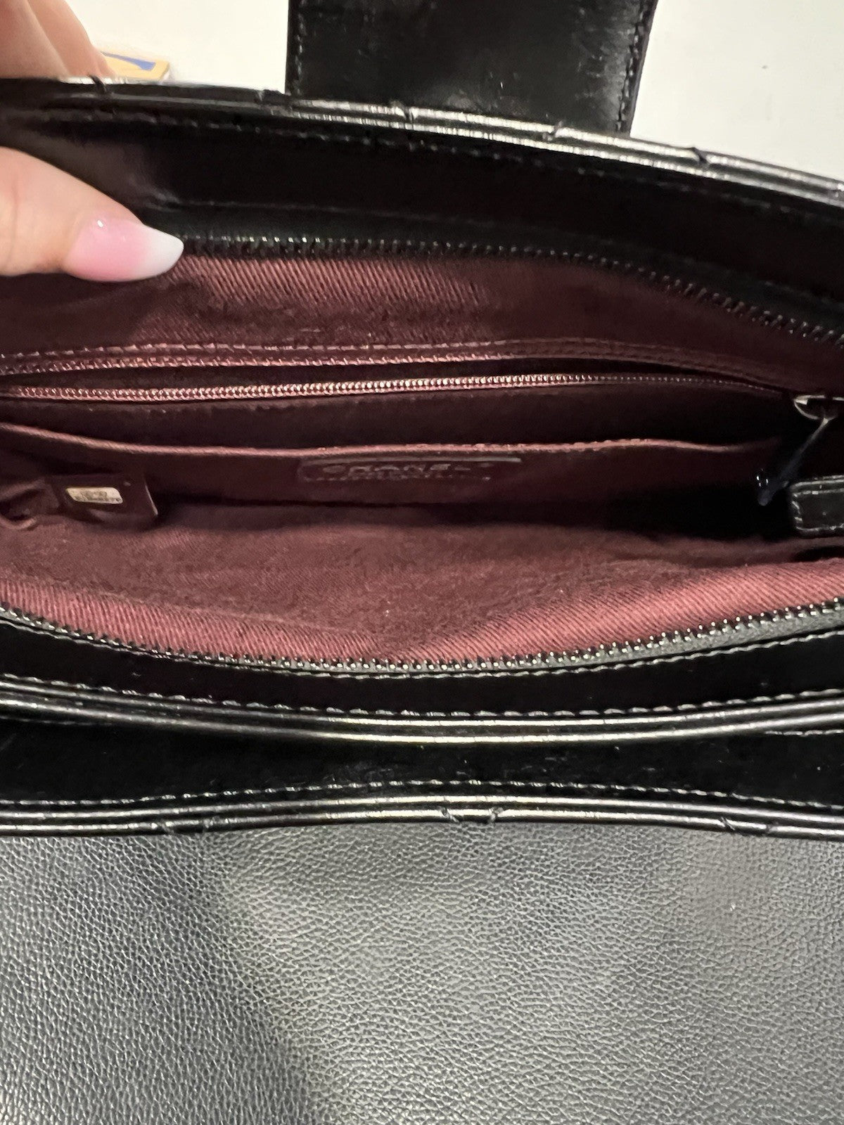 Chanel Black Quilted Pleats Clutch W/Authenticity & Duster