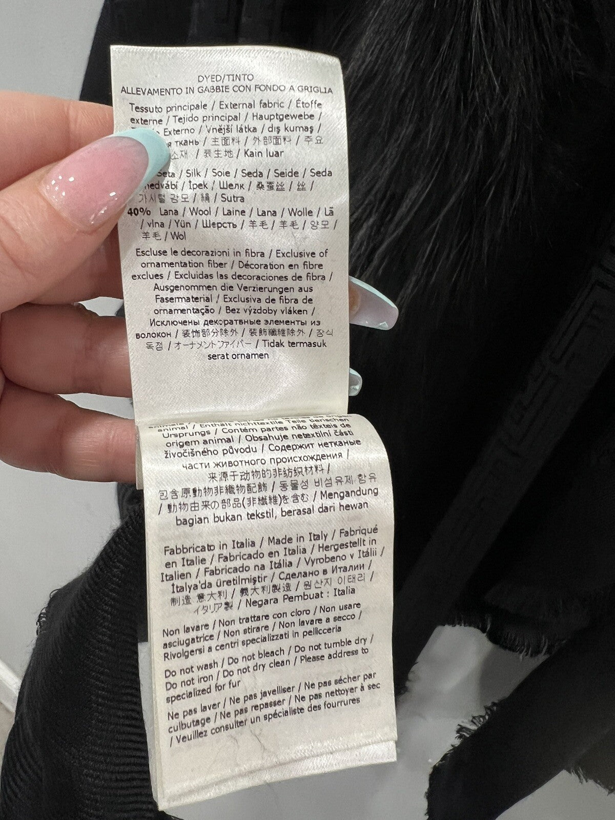 Fendi Silk Wool Blend/Fur Monogram Stole/Scarf With Box & Duster