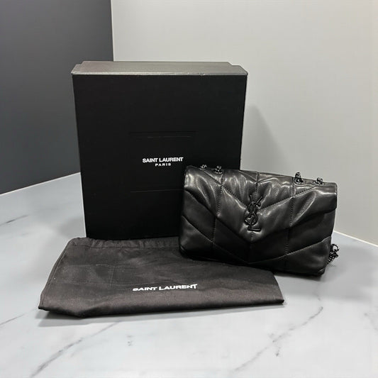 YSL Saint Laurent Toy Puffer In Lambskin Retail $2490 Box & Duster