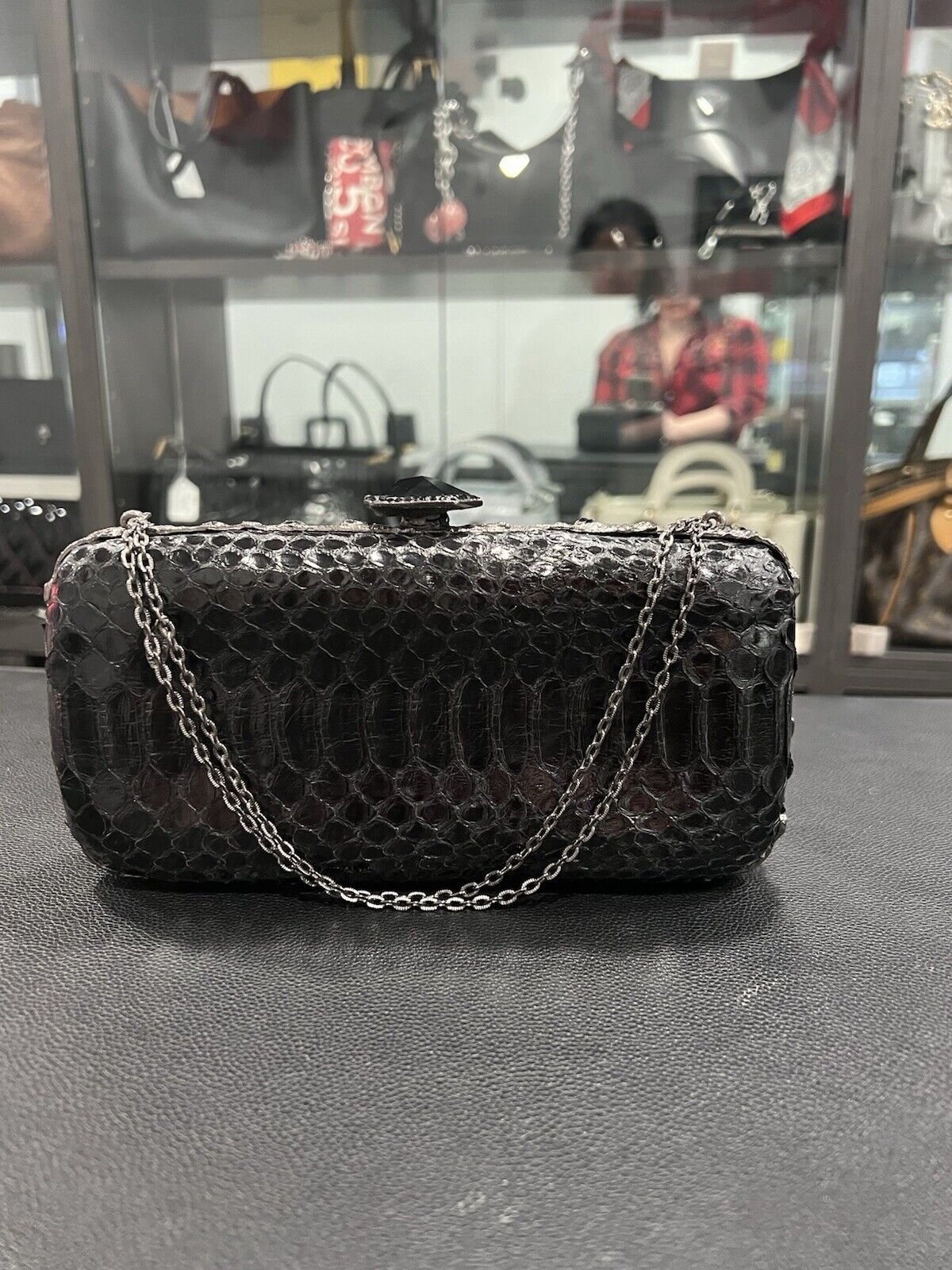 Clara Kasavina Handmade Python Snakeskin Clutch RARE