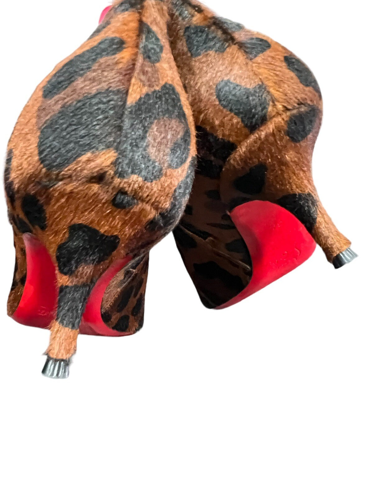 Christian Louboutin So Kate Leopard Pony Hair 55 Ankle Boot Kitten Heels 37/US7