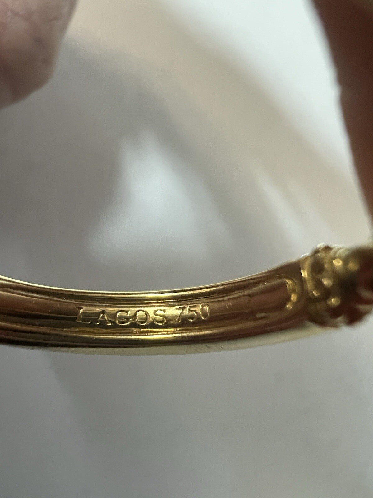 LAGOS 18k Gold Ruby Channel Set Ring Size 8 4.3g RARE