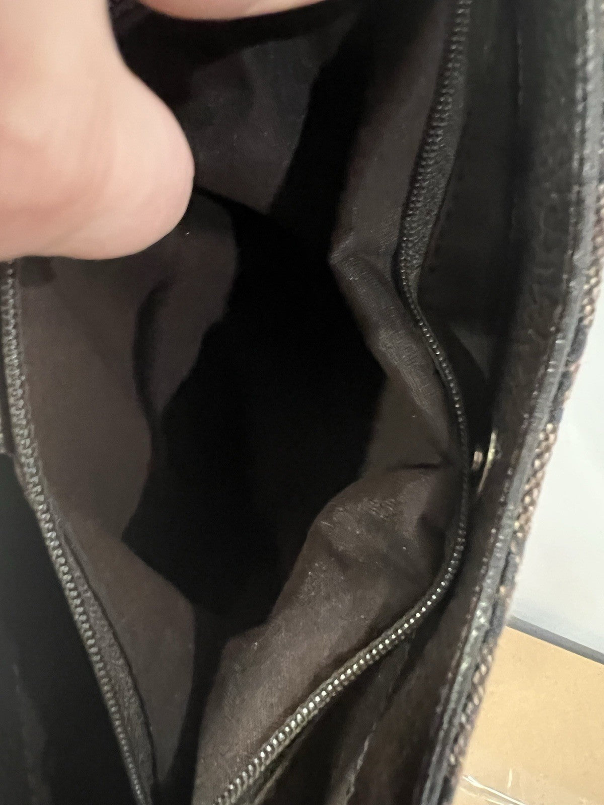 Gucci Charlotte Brown Leather/Denim Cloth Shoulder Bag RARE