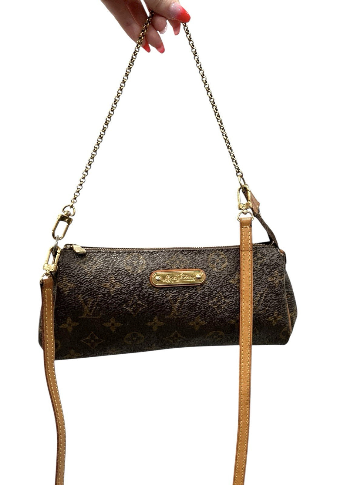 Louis Vuitton Eva Crossbody Brown Canvas Coated Monogram With Authenticity
