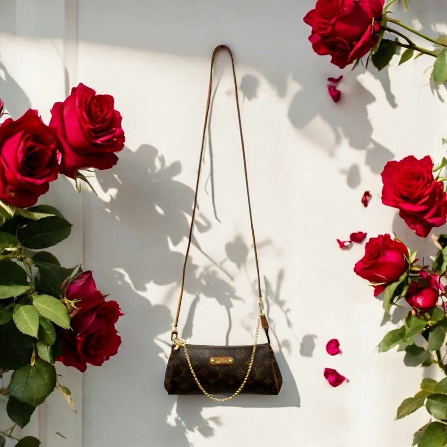 Louis Vuitton Eva Crossbody Brown Canvas Coated Monogram With Authenticity