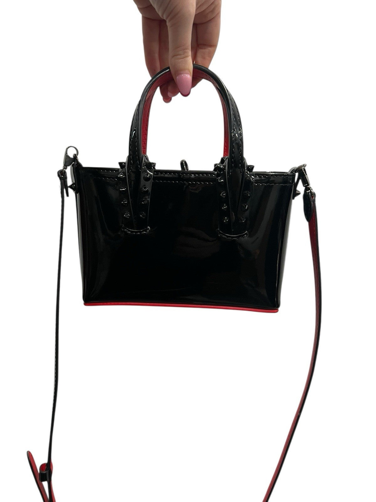 Christian Louboutin Cabas Mini Patent Noir Tote Crossbody