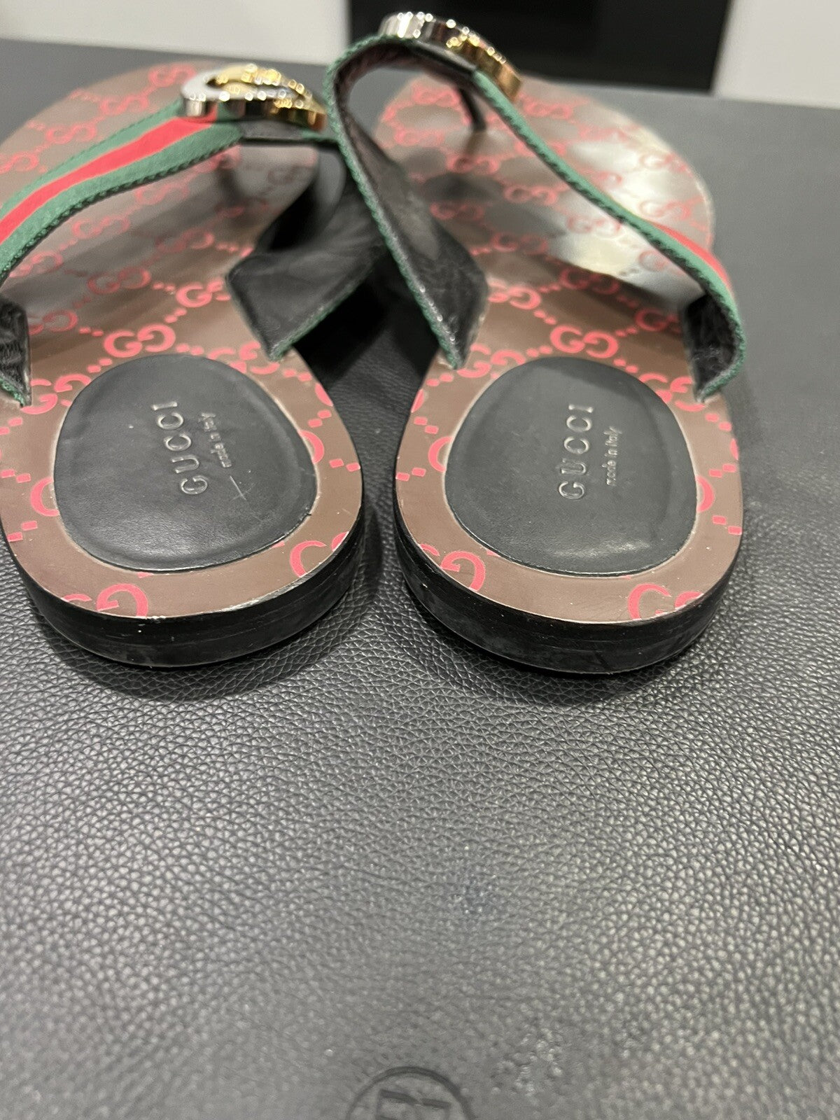 Gucci Kika Interlocking G Web Sandal Size 40/US 10 W/Duster