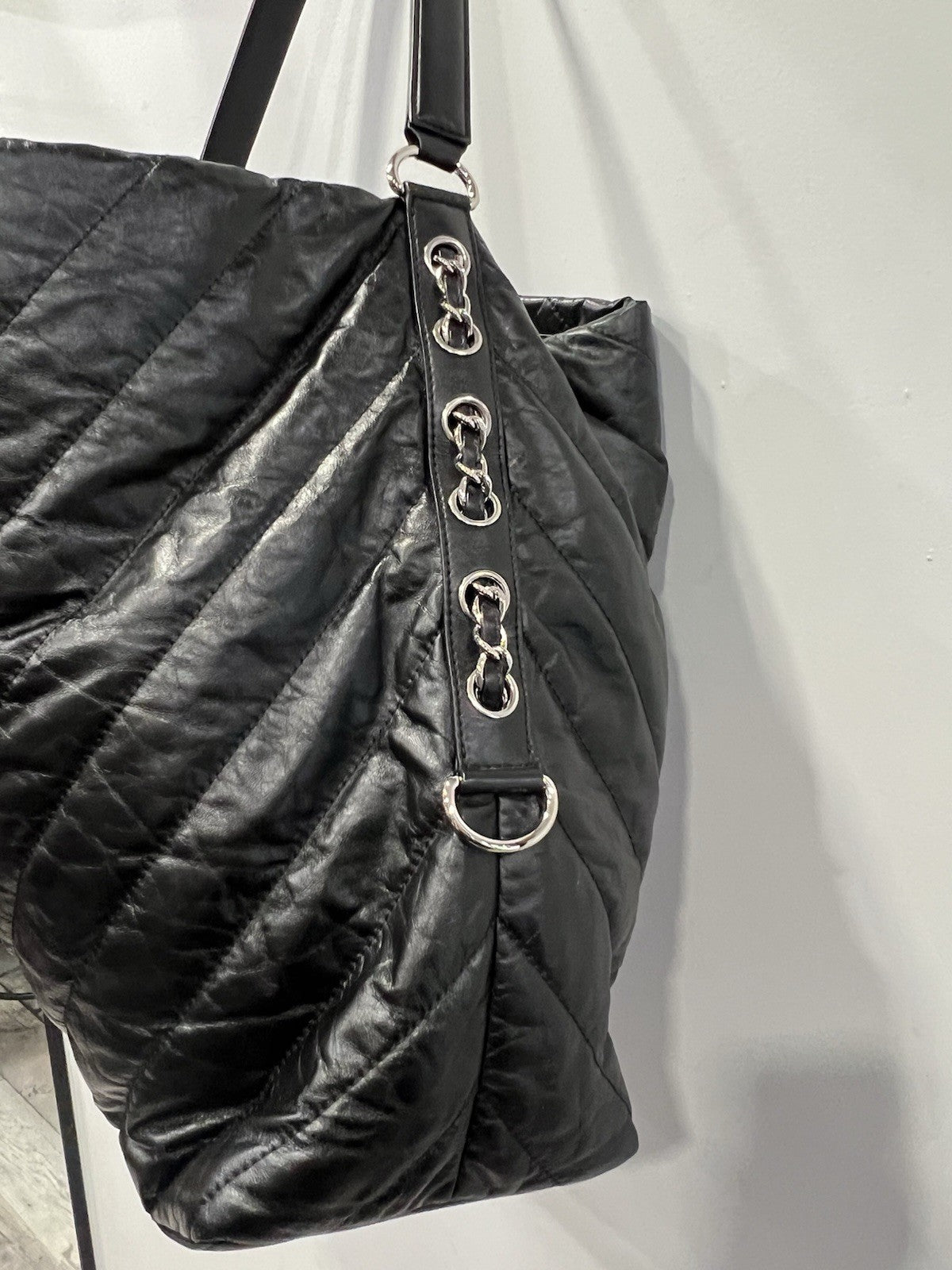 Chanel Leather Quilted Big Bang Travel Hobo Bag W/Authenticity