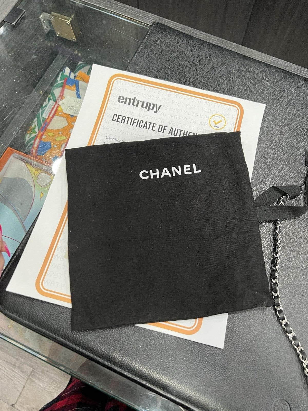 Chanel Black Quilted Patent Leather Brilliant Wallet On Chain Crossbody
