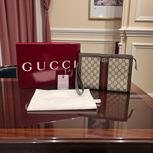 Gucci Ophidia Clutch Bag NWT Box Duster & Authenticity Retail $1150