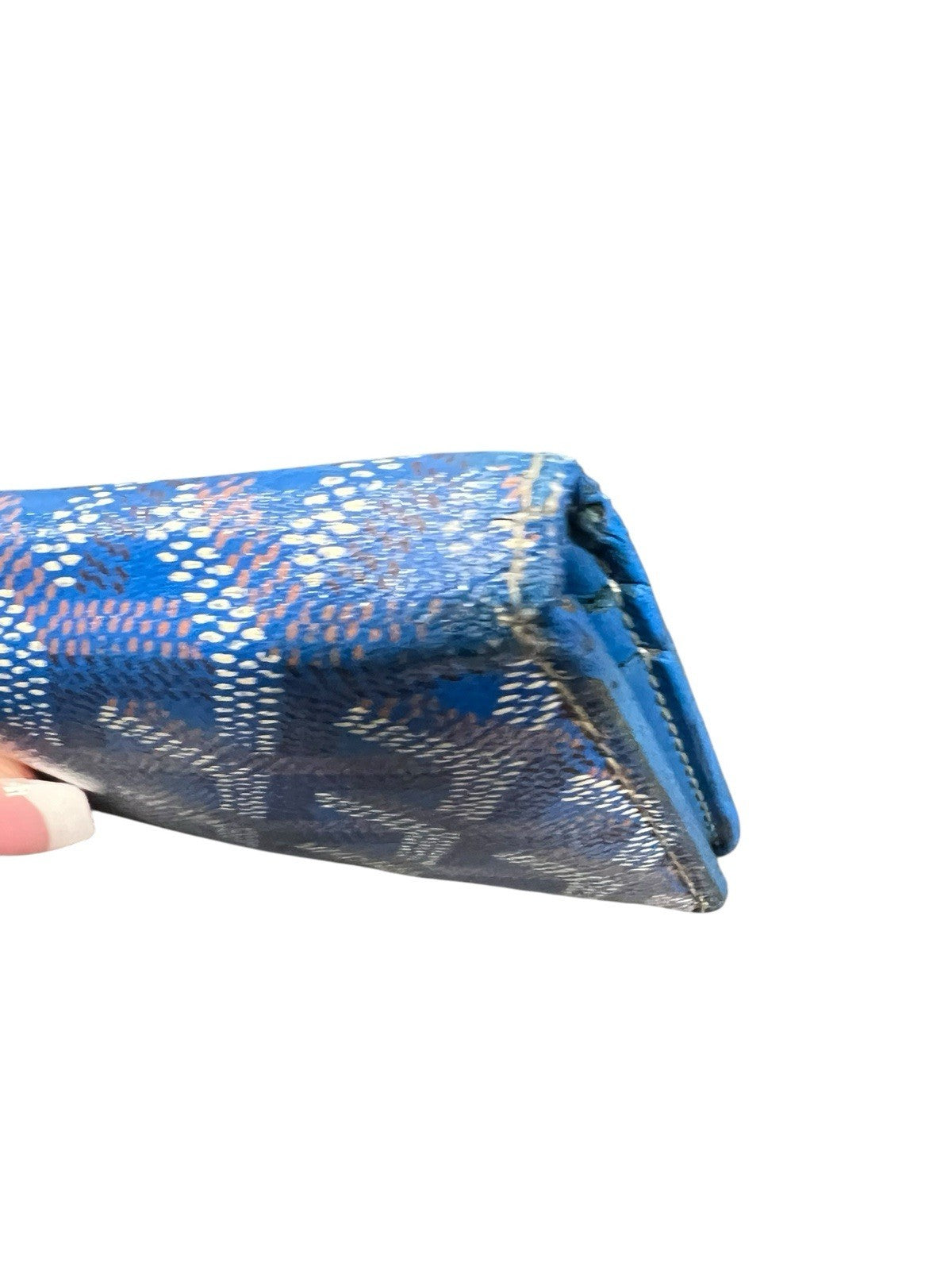 Goyard Saint Marc Sky Blue Card Wallet Box Duster Authenticity Retail $1100