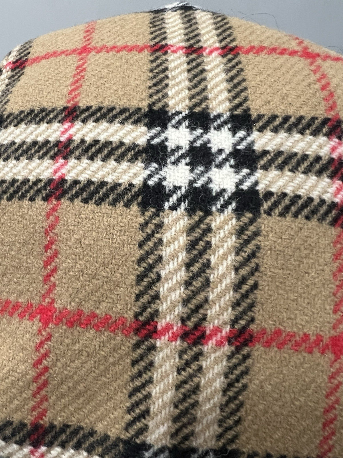 Vintage Burberry Wool Nova Check Newsboy Cap Size M