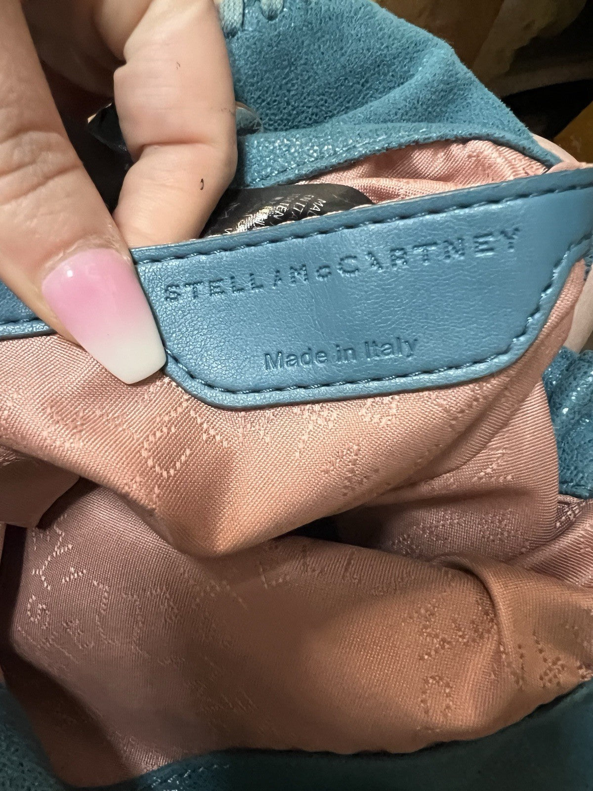 Stella McCartney Mini Teal Fabella Chain Bag Retail $1350