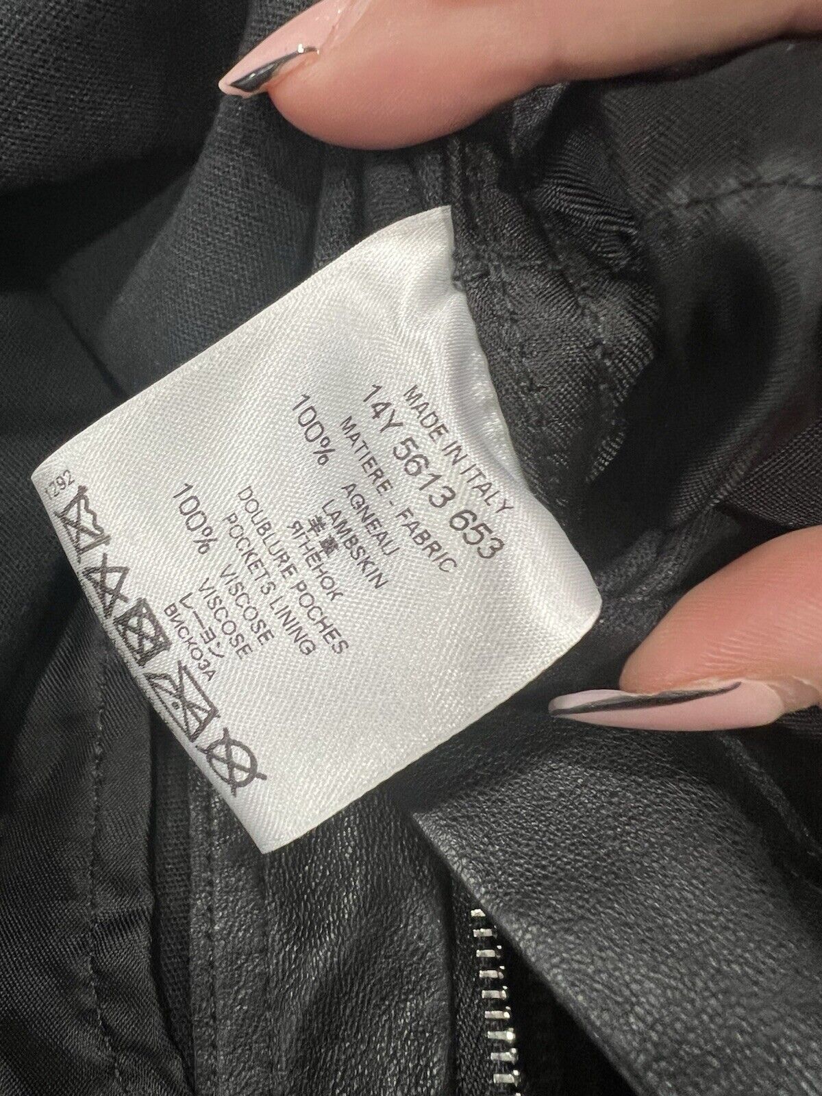 Givenchy Black Leather Zipper Detail Stretch Pants Size 40/US8