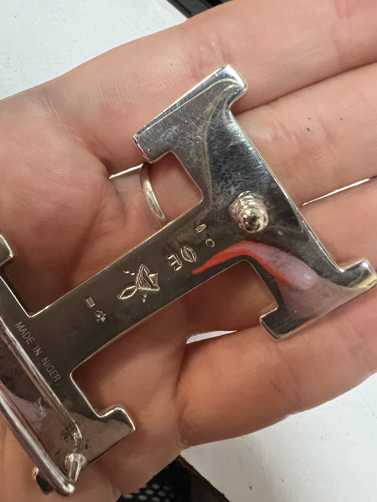 Hermes .925 H Buckle (RARE) Touraeg Croc & Reversible Belts Sz 85