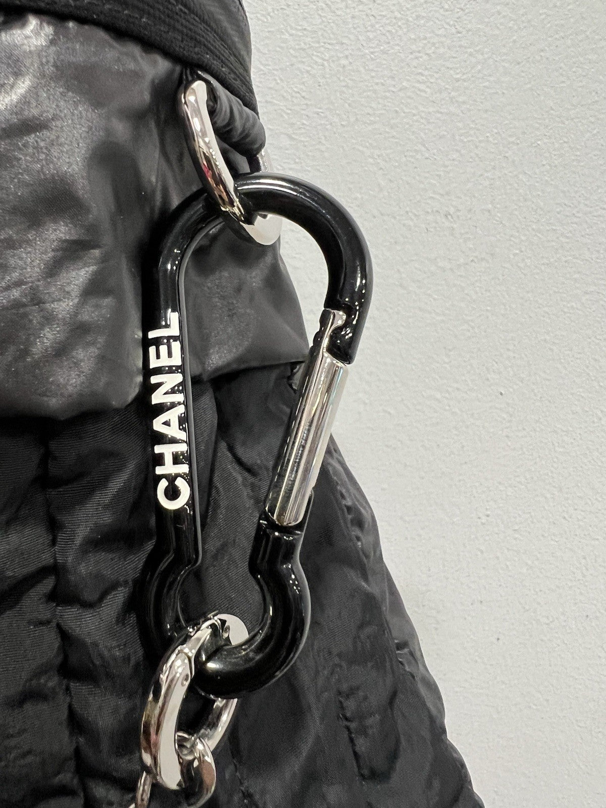 Chanel Nylon Neige Covertible Drawstring Backpack W/Certificate of Authenticity