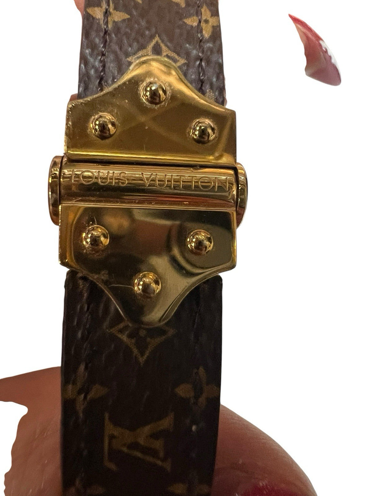 Louis Vuitton Nano Monogram Bracelet 17 Retail $315 6.75" AUTHENTIC