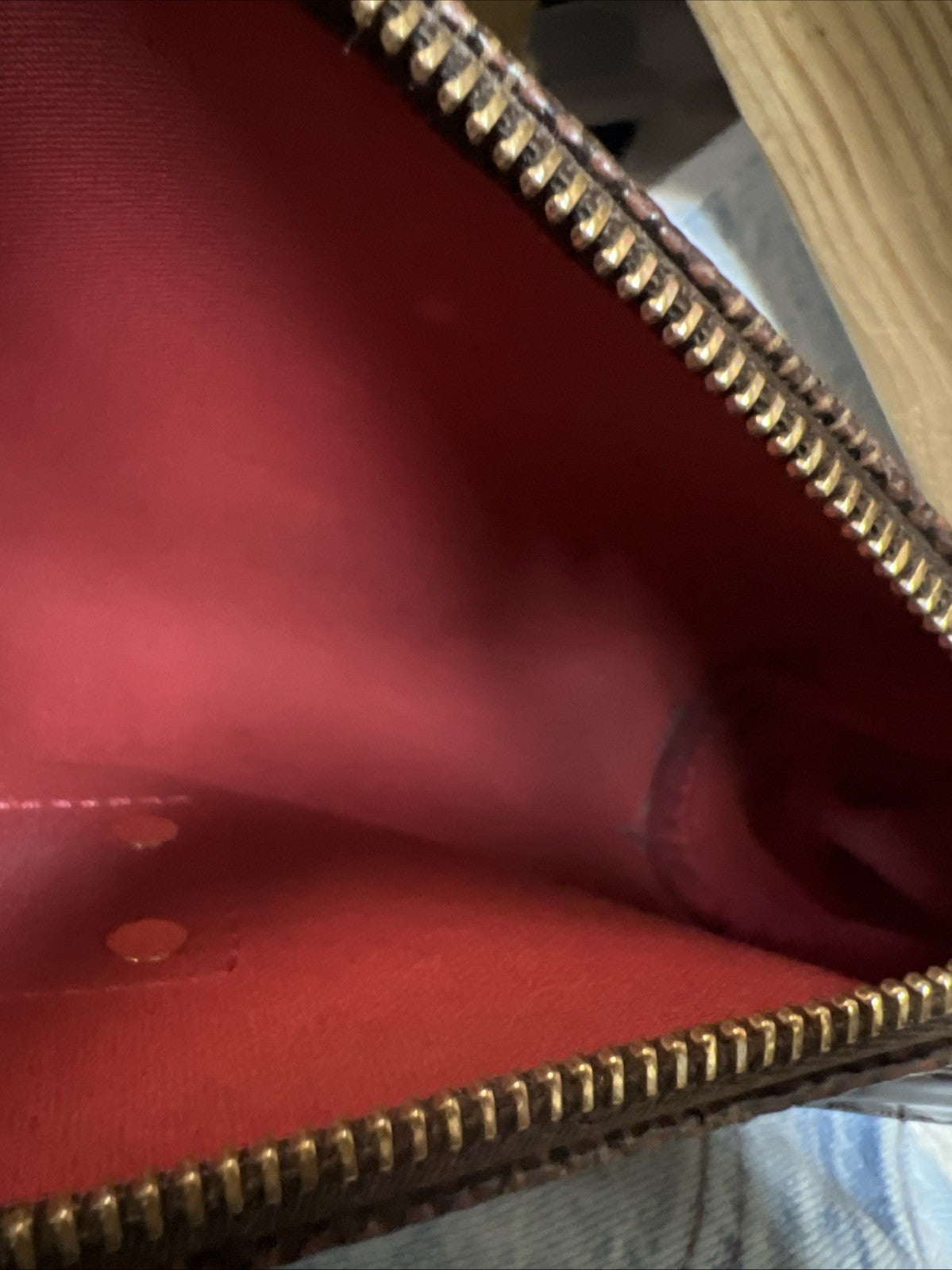 Louis Vuitton Damier Ebene Eva Clutch Crossbody Bag With Authenticity