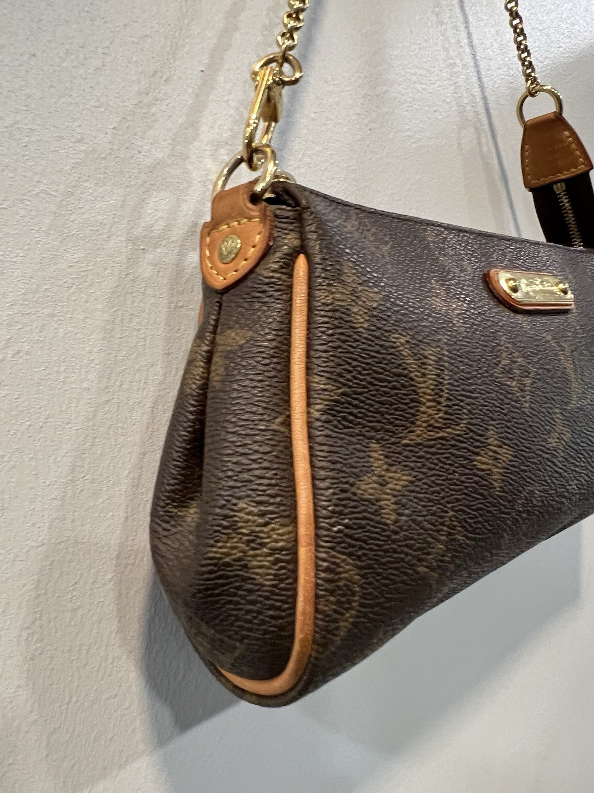 Louis Vuitton Monogram Canvas Eva Clutch Bag With Authenticity